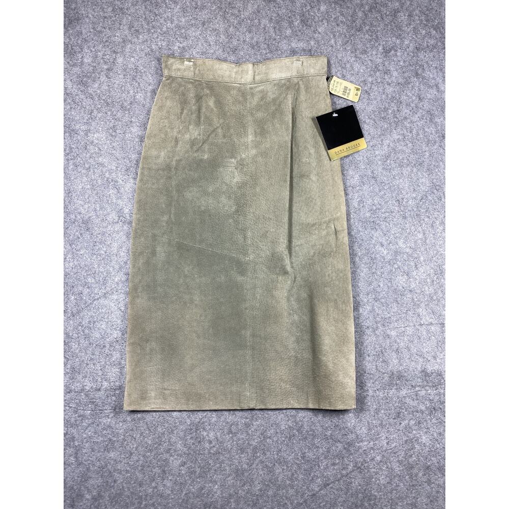 Dana Brooke Skirt Womens 4 Green Suede Pencil High Waist Career Classic Lined